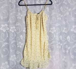Forever 21 Large Chiffon Yellow Floral Dress